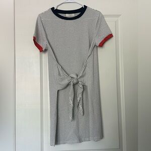 Poppy & Stella Striped Tie-Front T-Shirt Dress